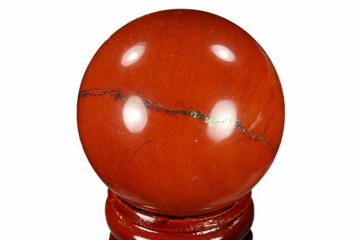 Polished Red Jasper Sphere - Brazil #116027